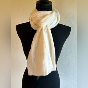 NWT Charter Club Luxury Vanilla Ice 100% Cashmere Ribbed Scarf OS